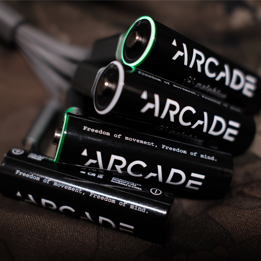 Paleblue x Arcade AA USB-C Rechargeable Batteries