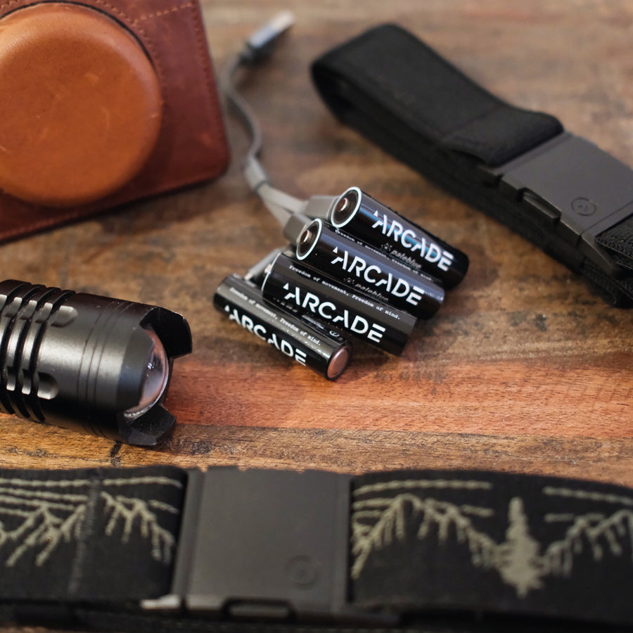 Paleblue x Arcade AA USB-C Rechargeable Batteries