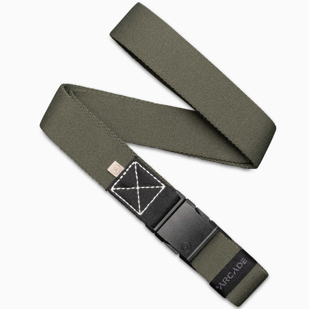 Ridge A2 Slim Stretch Belt - Ivy Green/Oat